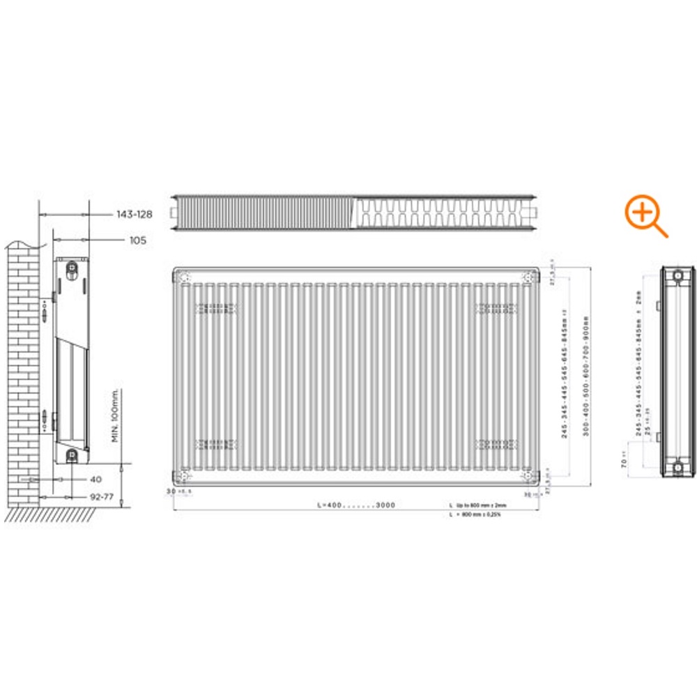Стальной панельный радиатор Warmhaus Compact - Белый — изображение 3
