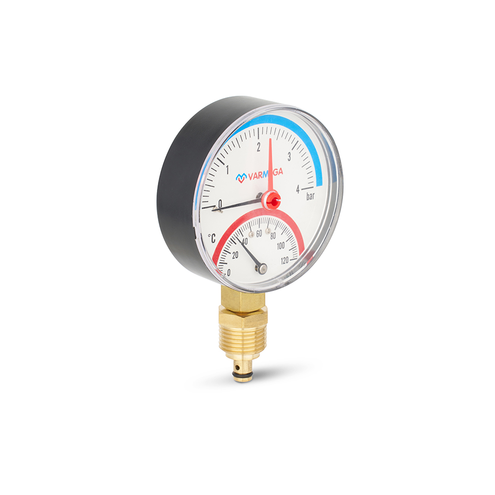 Термоманометр радиальныи Varmega НР с отсекающим клапаном — изображение 2